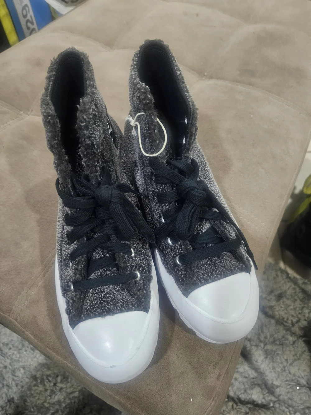 Converse Black and White High-Top Sneakers - Picture 3 of 7